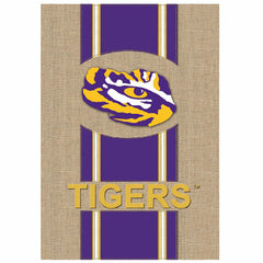Burlap Louisiana State University Tigers Garden Flag, 12.5 x 18 inches, Collegiate, Home