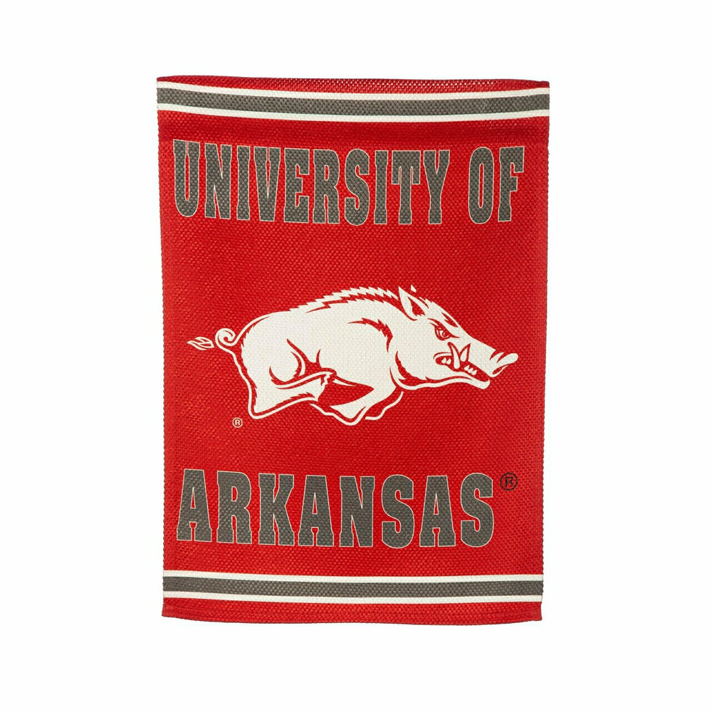 Embossed Suede Flag, GDN Size, University of Arkansas, Collegiate, Home