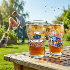University of Florida 16oz Glass pint, Set of 2, Collegiate, Home