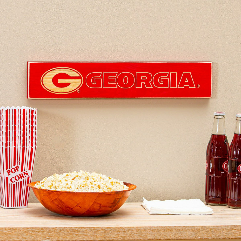 University of Georgia Engraved Wood Sign, 3.5" x 18", Collegiate, Home