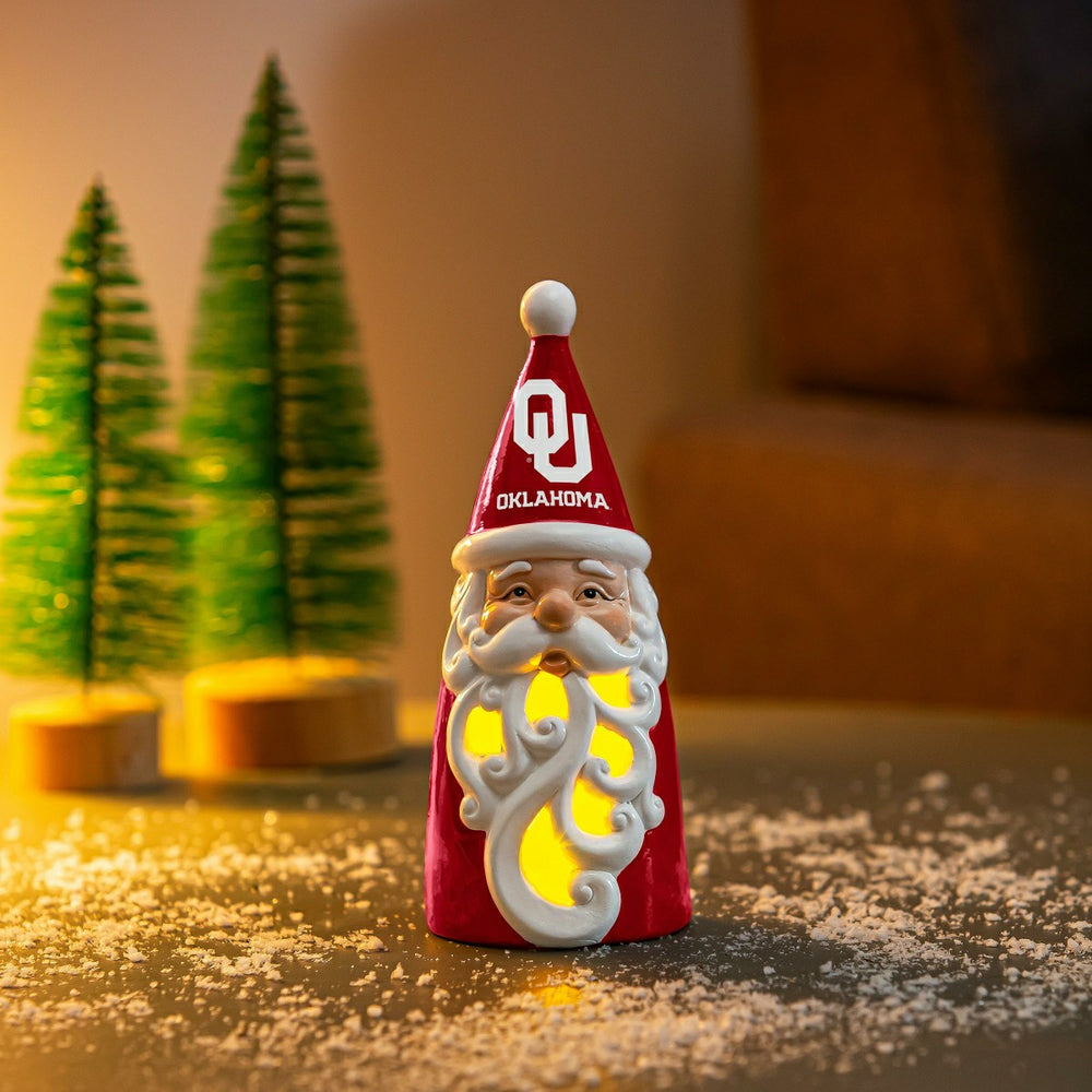 University of Oklahoma Santa LED Statuary, 8", Collegiate, Home