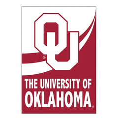 University of Oklahoma Burlap Flag House Size, Collegiate, Home