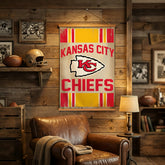 Kansas City Chiefs, Canvas Wall Tapestry, Medium, 36x24, Home