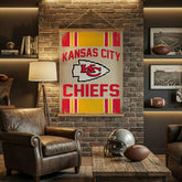Kansas City Chiefs, Canvas Wall Tapestry, Large, 54x36, Home