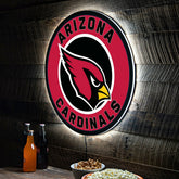 LED Wall Decor, Round, Arizona Cardinals, Home