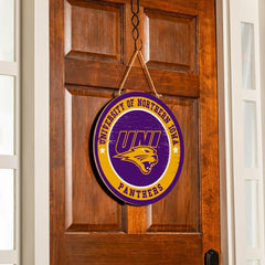 University of Northern Iowa Round Door Décor with Hanging Rope, 18x18, Home