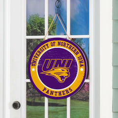 University of Northern Iowa Round Door Décor with Hanging Rope, 18x18, Home