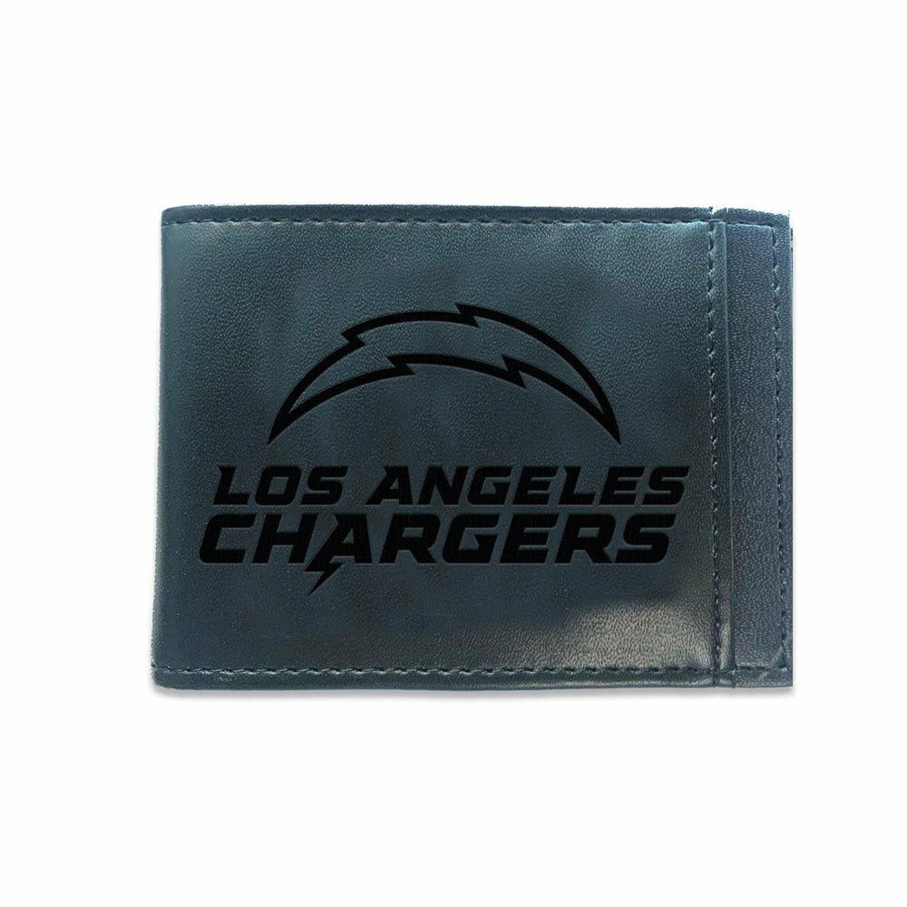 Front Pocket Wallet w/ RFID Blocking, Los Angeles Chargers, Black, Home