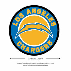 LED Wall Decor, Round, Los Angeles Chargers, Home