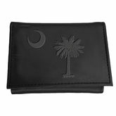 Tri-Fold Wallet, Black, South Carolina State Flag Logo, Home