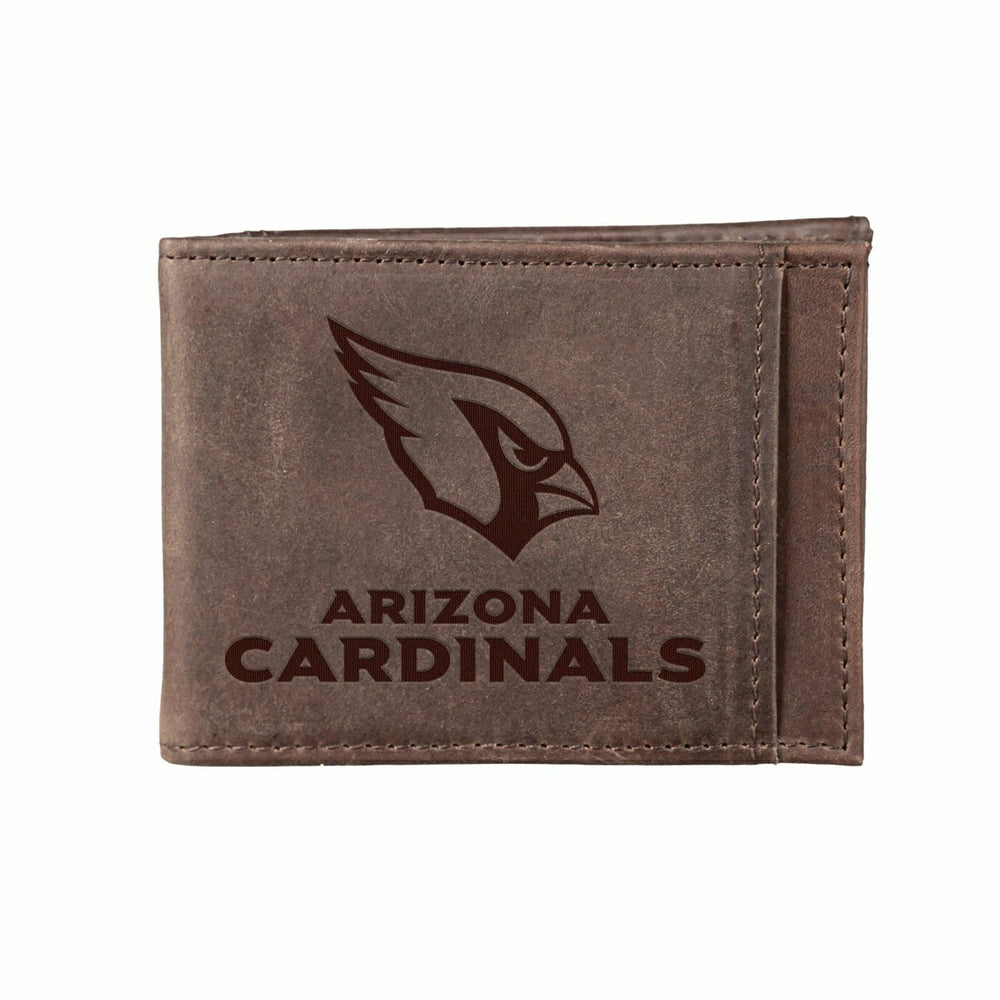 Front Pocket Wallet w/ RFID Blocking, Arizona Cardinals, Brown, Home