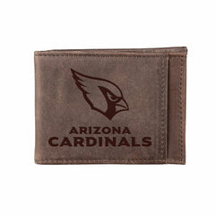 Front Pocket Wallet w/ RFID Blocking, Arizona Cardinals, Brown, Home