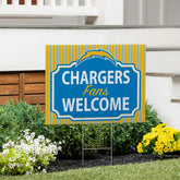 Los Angeles Chargers Coroplast Yard Sign, "Fans Welcome", Home
