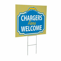 Los Angeles Chargers Coroplast Yard Sign, "Fans Welcome", Home