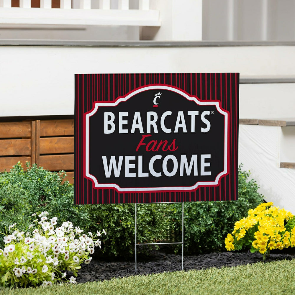 University of Cincinnati Coroplast Yard Sign, "Fans Welcome", Home