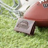 Los Angeles Chargers, Tri-Fold Wallet, Brown, CH, 100% Genuine Leather, Home