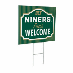 University of North Carolina/Charlotte Coroplast Yard Sign, "Fans Welc, Home