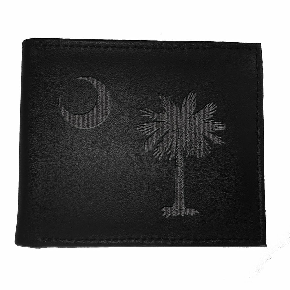 Bi-Fold Wallet, Black, South Carolina State Flag Logo, Home