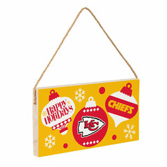 Kansas City Chiefs Holiday Wood Wall Sign, 6x11, Home