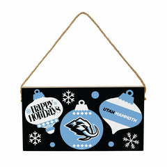 Utah Mammoth Holiday Wood Wall Sign, 6x11, Home