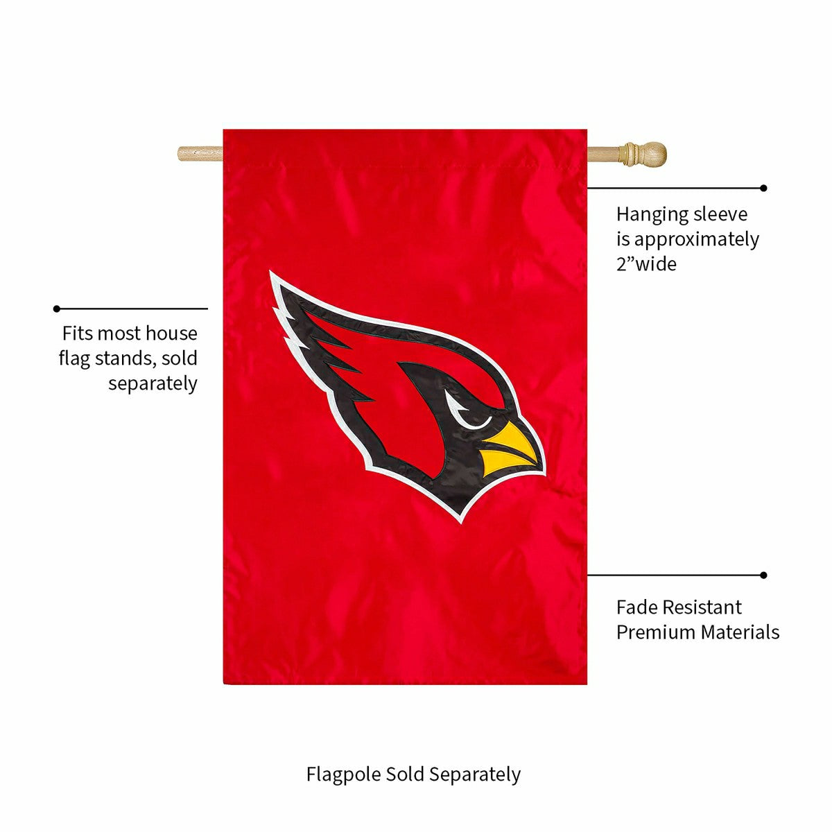 Applique Flag, Reg, Arizona Cardinals, NFL, Home
