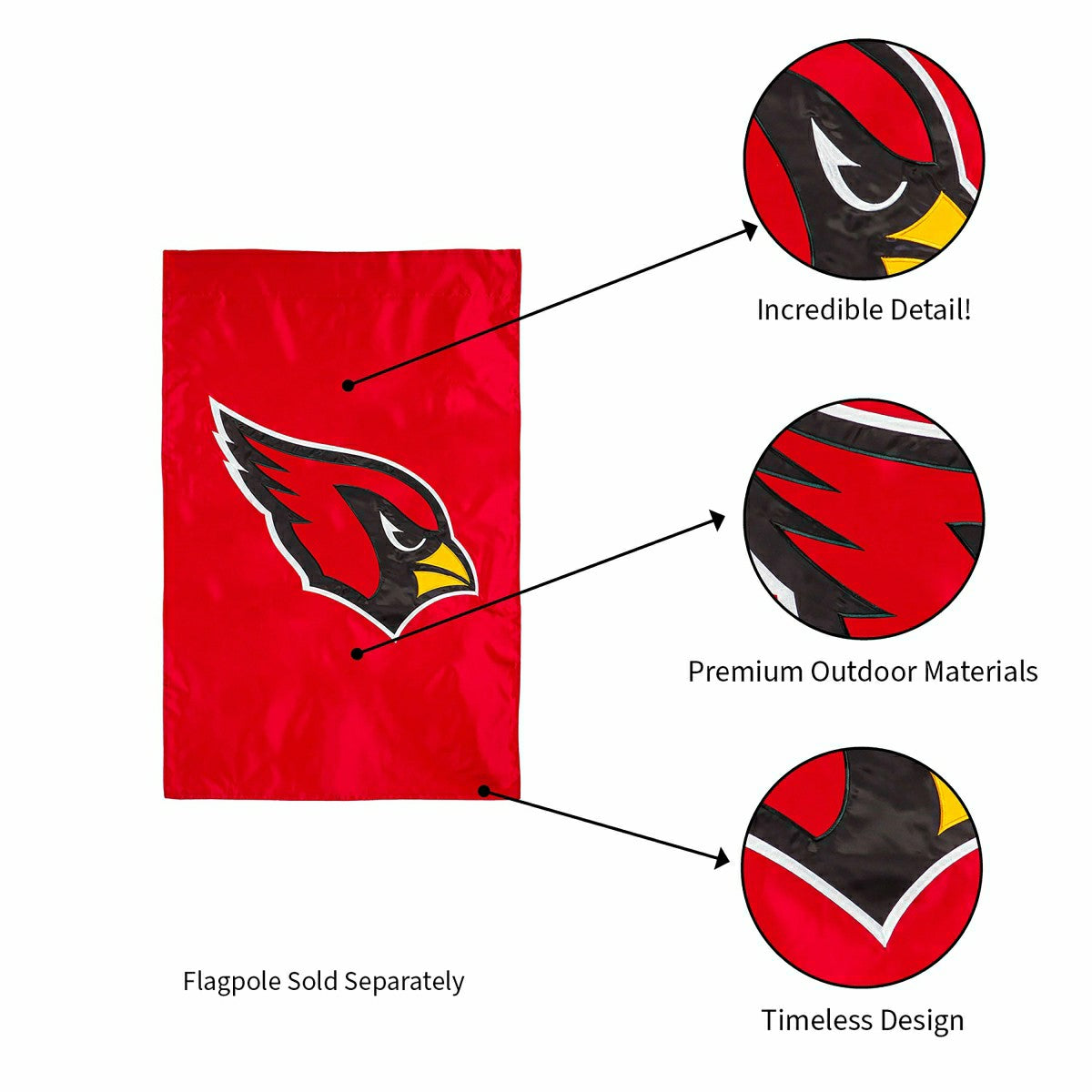 Applique Flag, Reg, Arizona Cardinals, NFL, Home