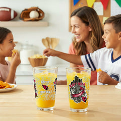 Arizona Cardinals 16oz Glass pint, Set of 2, NFL, Home