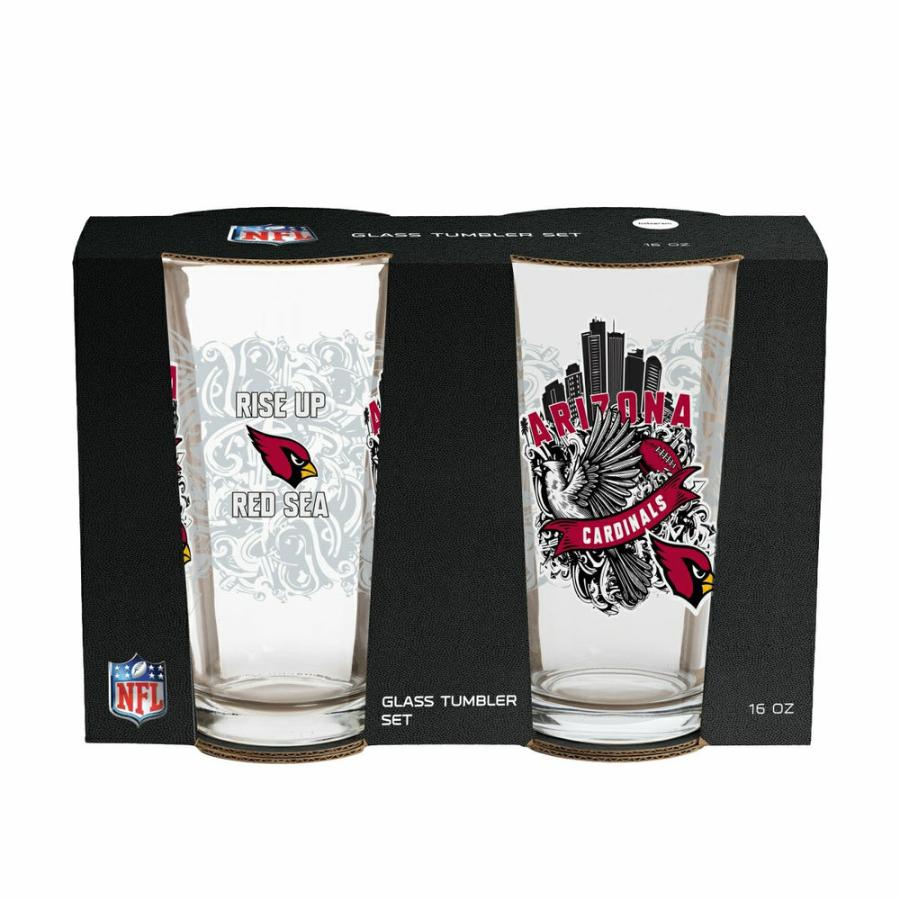Arizona Cardinals 16oz Glass pint, Set of 2, NFL, Home