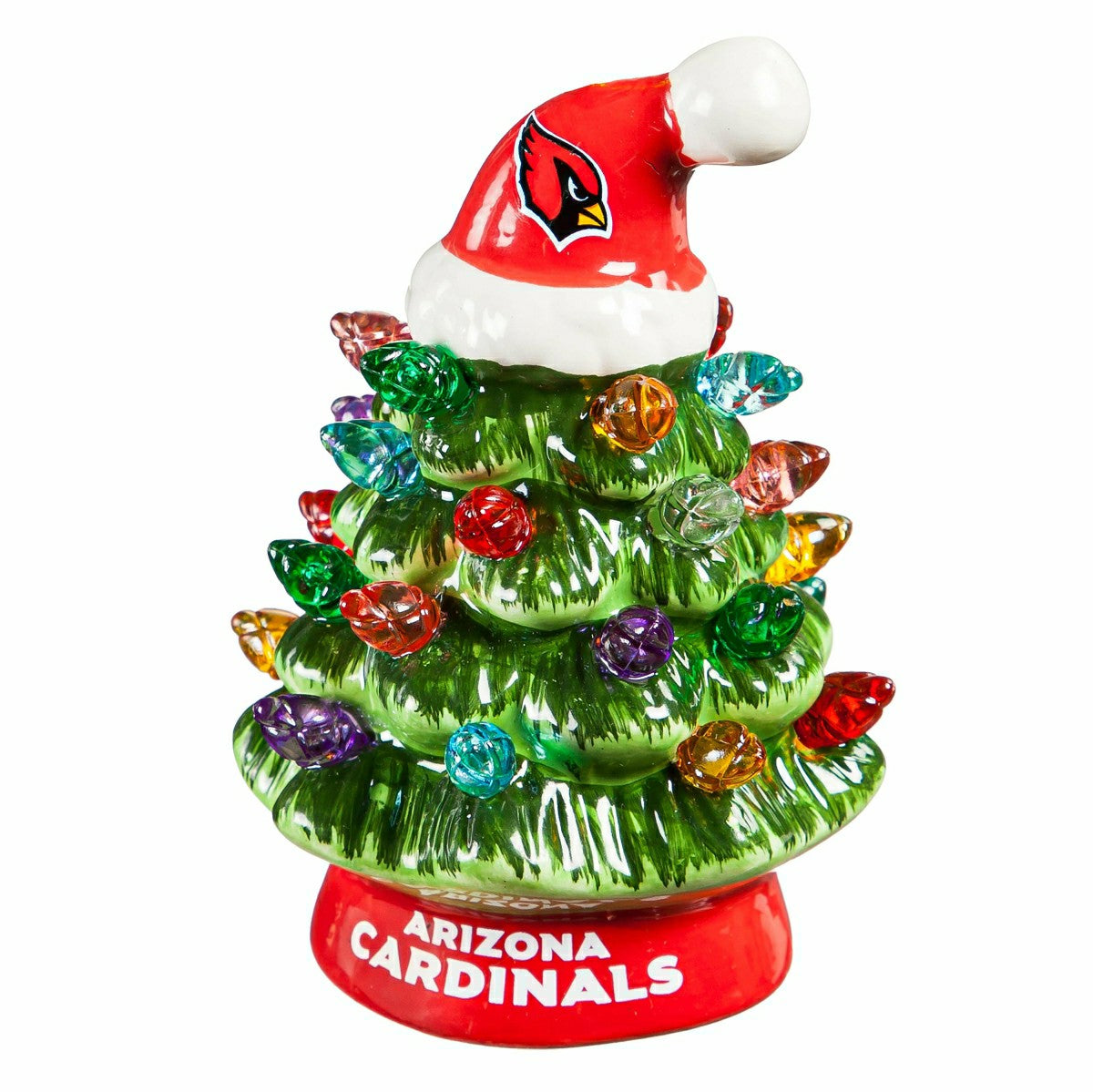 4" Mini LED Tabletop Christmas Tree, Set of 2, Arizona Cardinals, NFL, Home