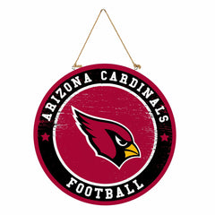 Arizona Cardinals Round Door Décor with Hanging Rope, 18x18, NFL, Home