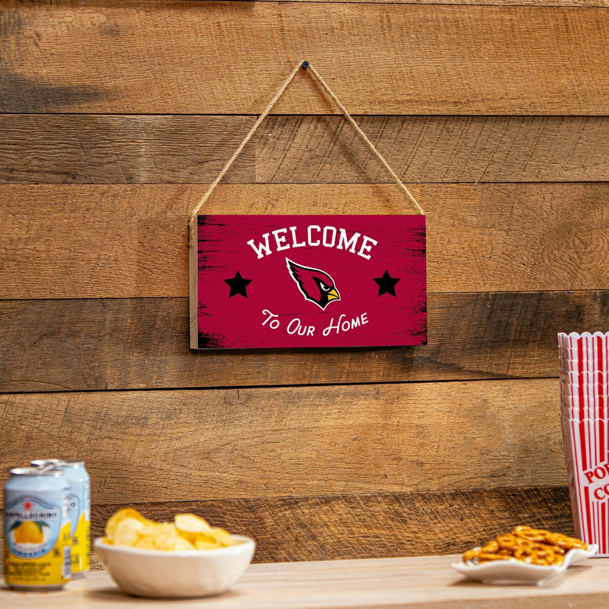 Arizona Cardinals Wood Wall Sign, 6x11, NFL, Home