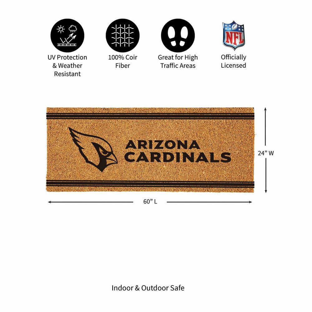 Arizona Cardinals Extra Large One Color Coir Mat, 60"x24", NFL