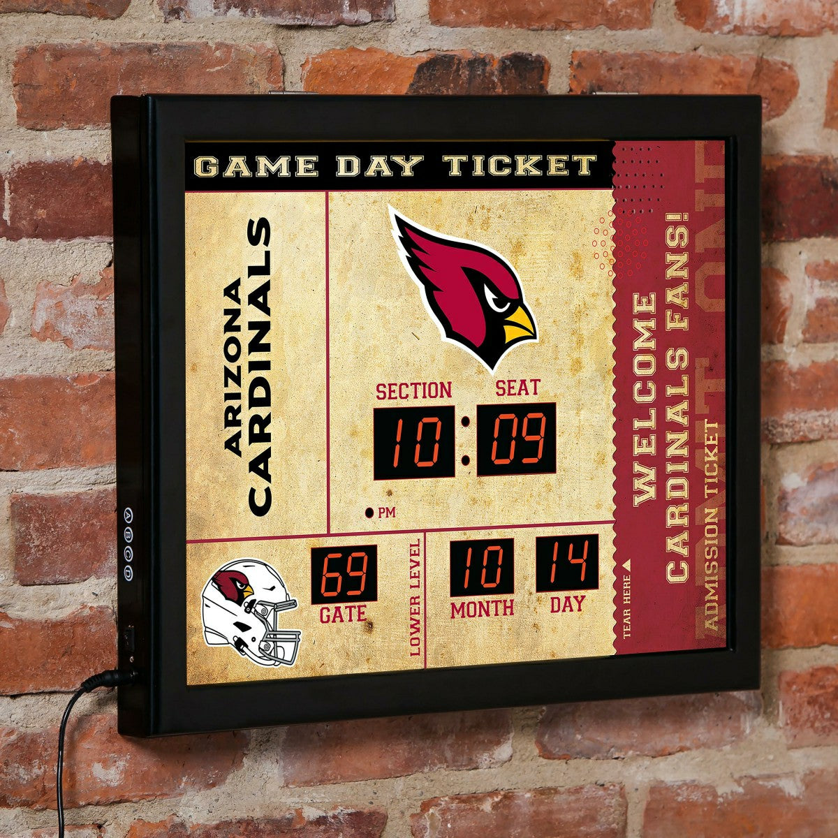 Scoreboard Wall Clock, Arizona Cardinals, NFL, Home