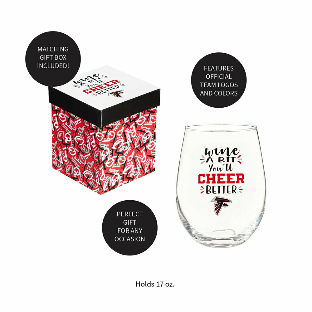 Atlanta Falcons, 17oz Boxed Stemless Wine, NFL, Home