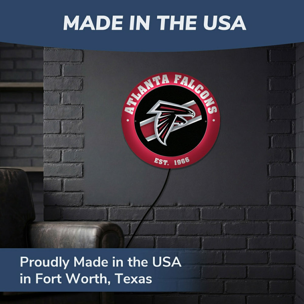 Atlanta Falcons, Metal Lite, Round, NFL