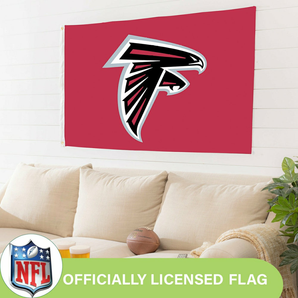 Atlanta Falcons Single Sided Flag w/ 2 Grommets, 3'x5', NFL, Home