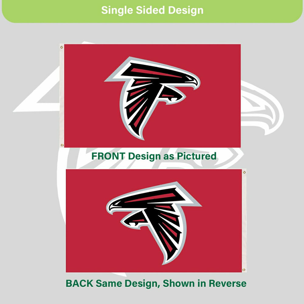 Atlanta Falcons Single Sided Flag w/ 2 Grommets, 3'x5', NFL, Home
