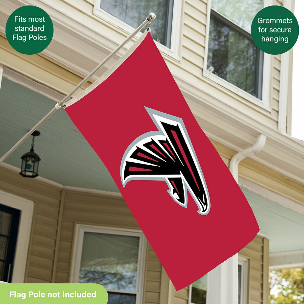 Atlanta Falcons Single Sided Flag w/ 2 Grommets, 3'x5', NFL, Home