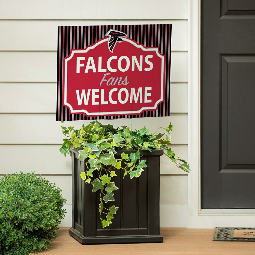 Atlanta Falcons Coroplast Yard Sign, "Fans Welcome", NFL, Home