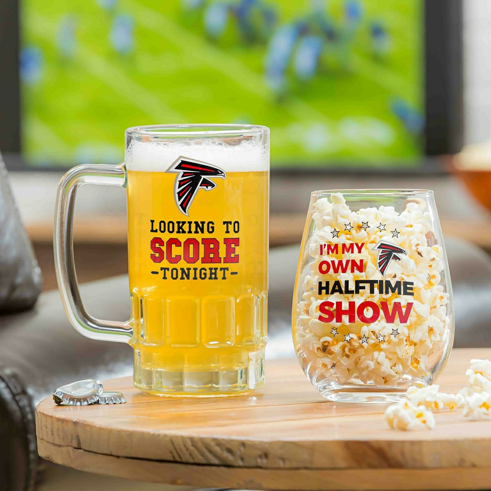 Atlanta Falcons, Stemless 17OZ Wine & Beer 16 OZ Gift Set, NFL