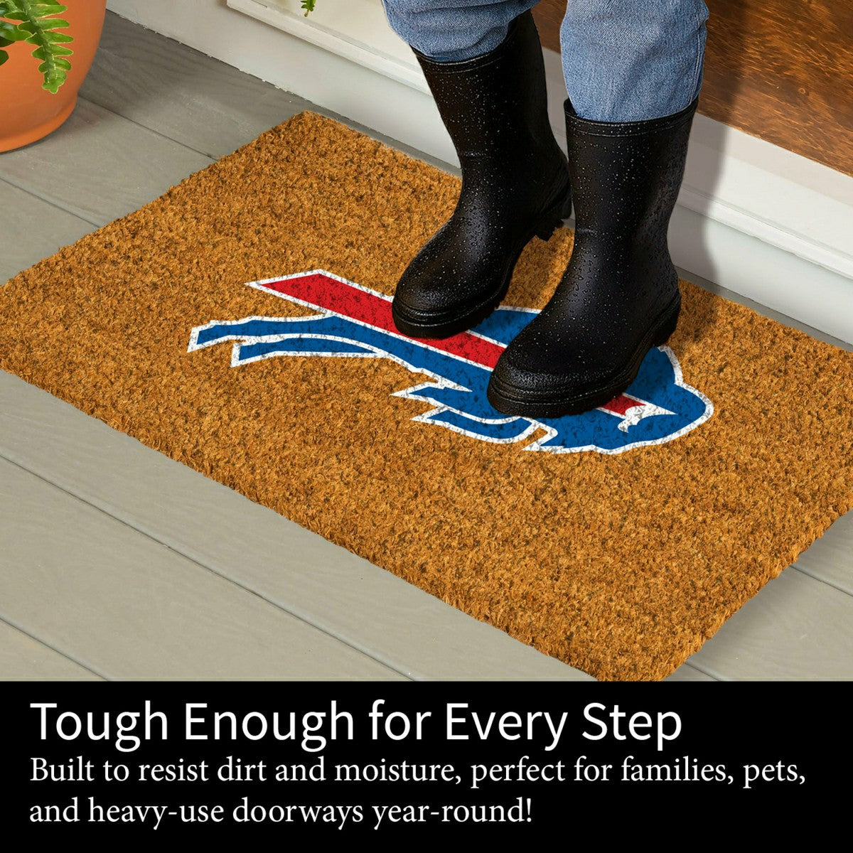 Coir Mat, 16"x28", Buffalo Bills, NFL