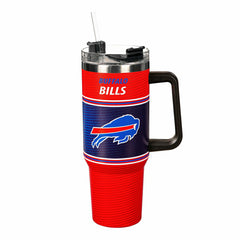 40oz Stainless Steel Canyon Cup w/ Straw, Buffalo Bills, NFL, Home