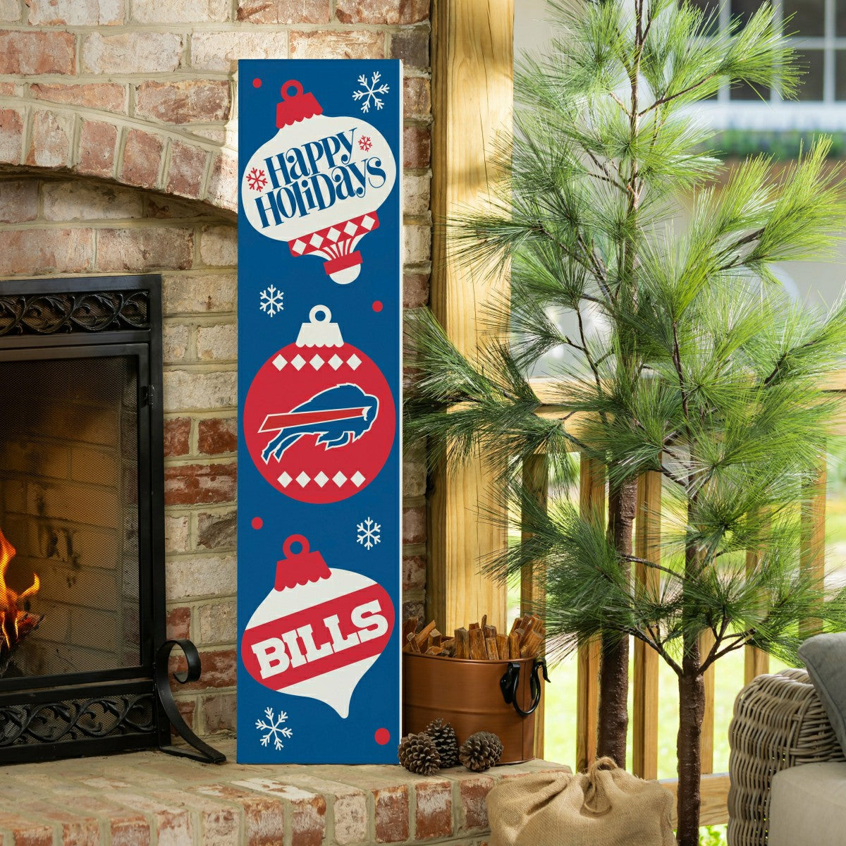 47" Double Sided Leaner, Buffalo Bills, Christmas, NFL, Home