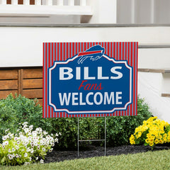 Buffalo Bills Coroplast Yard Sign, "Fans Welcome", NFL, Home