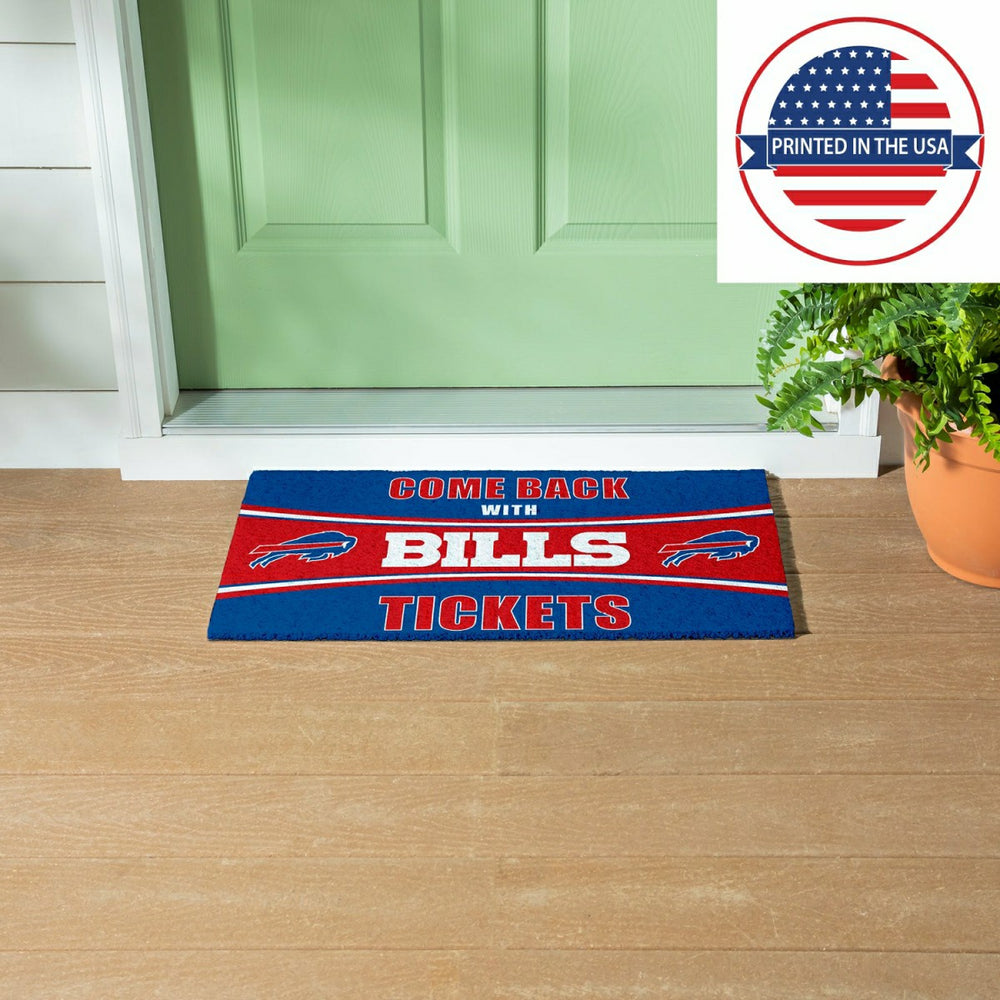 28" x 16" PVC Trapper Mat, Come Back with Tickets, Buffalo Bills, NFL