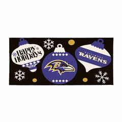 Baltimore Ravens Holiday Flocked Coir Sassafras Switch Mat, 22"x10", NFL