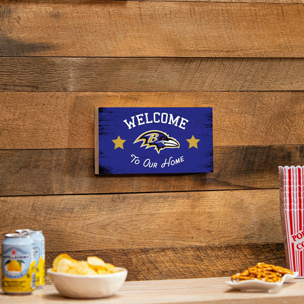 Baltimore Ravens Wood Wall Sign, 6x11, NFL, Home