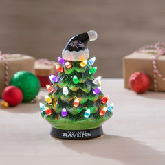 8" LED Ceramic Christmas Tree, Baltimore Ravens, NFL, Home