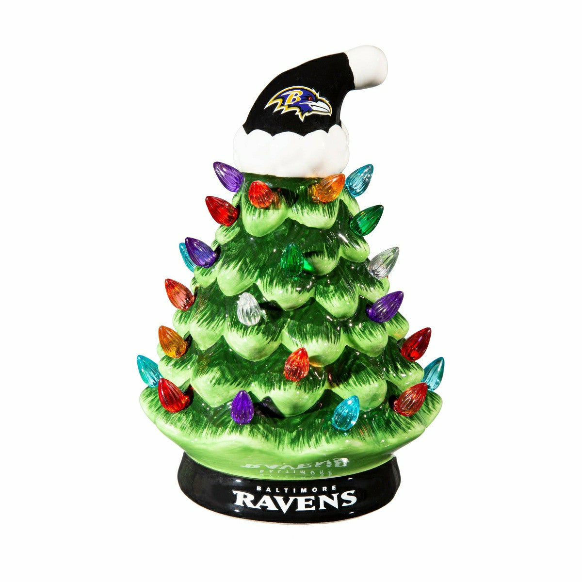 8" LED Ceramic Christmas Tree, Baltimore Ravens, NFL, Home