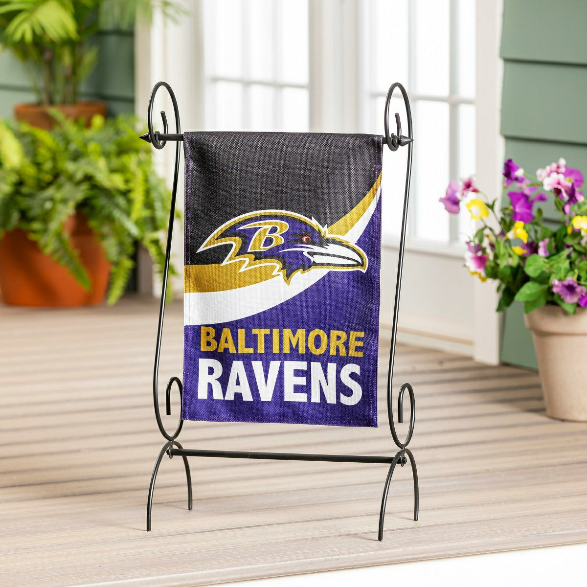 Baltimore Ravens Burlap Flag GDN Size, NFL, Home